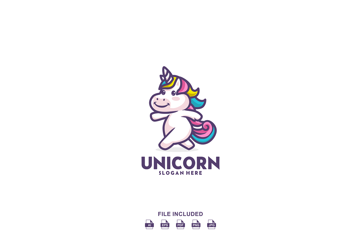 Unicorn Logo, a Design Template by artchiles_design
