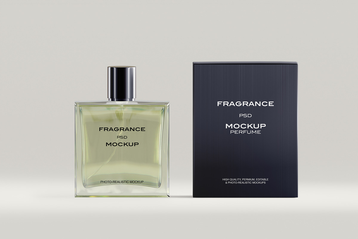 Glass Perfume Bottle Mockup, a Packaging Mockup by Zumrod (Photo 5 of 9)