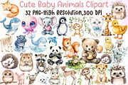 Cute Animals Clipart Baby Animals Pn, an Illustration by Sublimation Artist (Thumbnail 1 of 6)