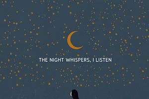 Woman under Starry Night Sky, a Person Illustration by Virgo Studio