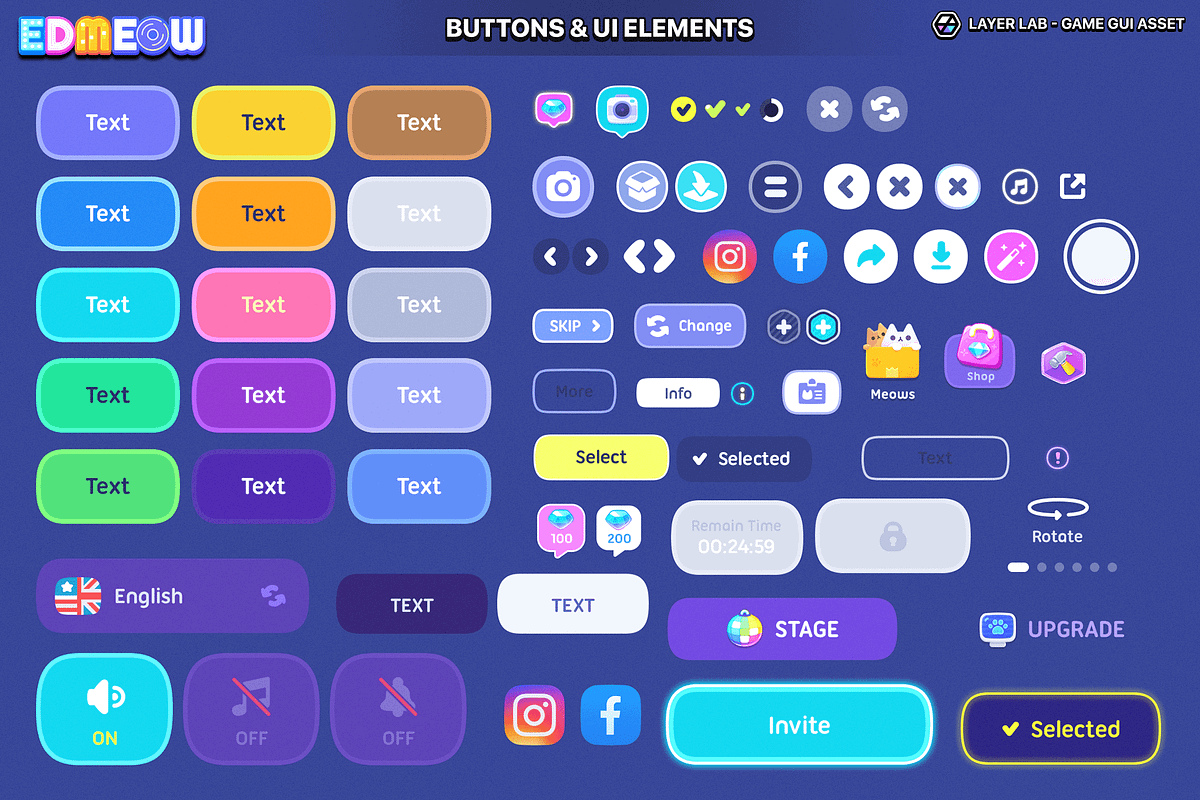 GUI - Neon2, an UI Kit Template by LAYERLAB (Photo 2 of 34)