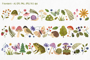 Summer Woodland Watercolor Clipart, a Seasonal Illustration by Hanna's ArtLab (Thumbnail 4 of 6)