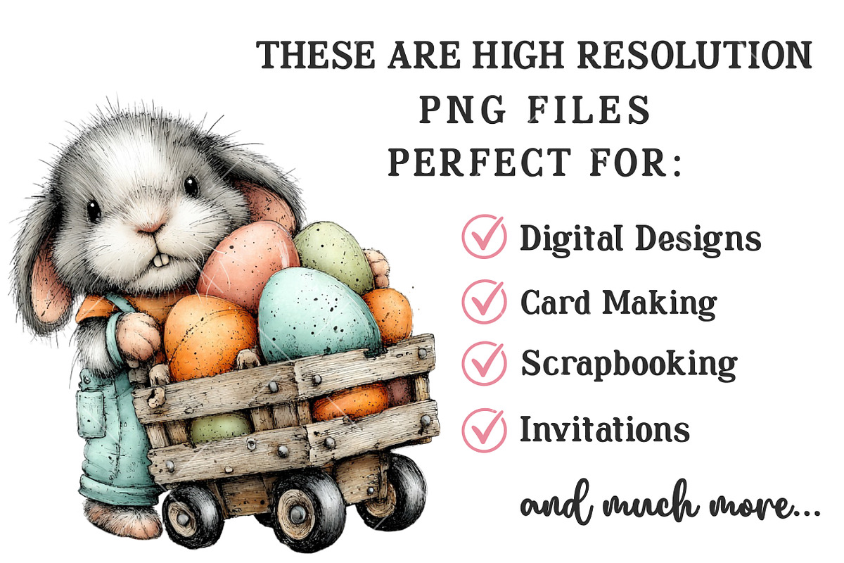 Whimsical Easter Bunny Clipart, an Illustration by OK Design (Photo 5 of 6)