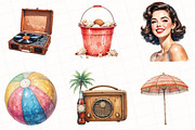 1950s Style Summer Beach Day Clipart, an Illustration by OK Design (Thumbnail 4 of 5)