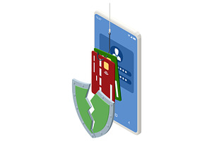 Isometric design showing a, a Technology Illustration by Golden Sikorka