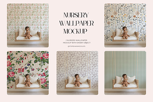PSD Nursery Wallpaper Mockup PSD