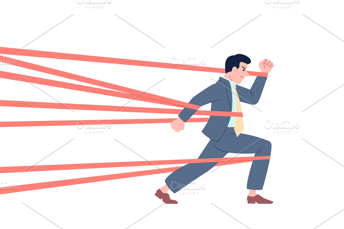 Difficulties in business. Struggle, a Finance Illustration by LadadikArt