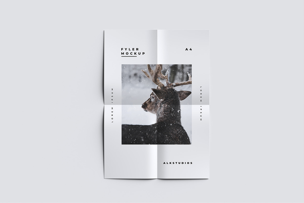 A4 Flyer Paper Mockup, a Print Template by AlkStudio (Photo 2 of 10)