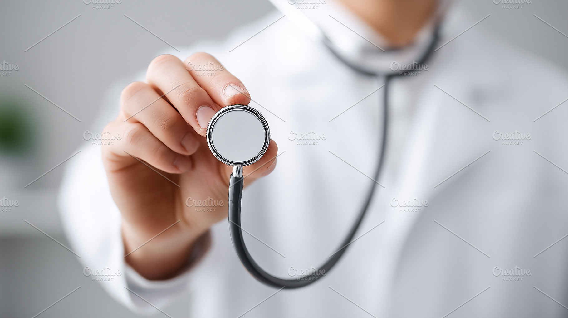 Doctor holding a stethoscope towards, a Health & Medical Photo by MistyDay