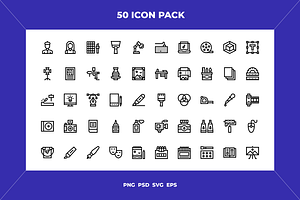 Artist studio icons, an Outline Icon by Wencory