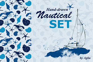 Hand drawn nautical set
