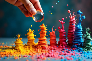 Colorful powder art photography with, a Business Photo by Artonix