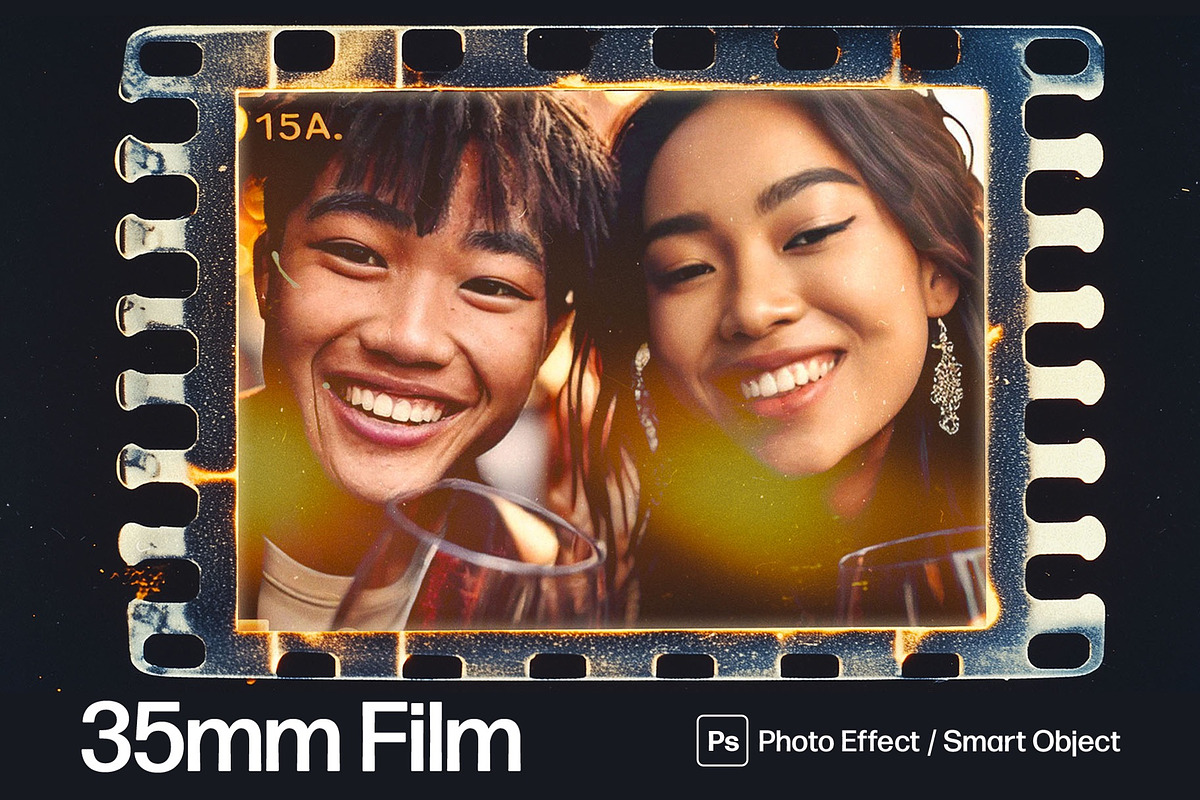 Film Strip Photo Frame Template, a Layer Style Add-On by DesignerCandies (Photo 1 of 7)