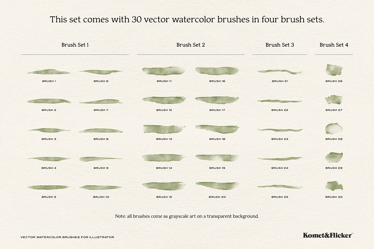 Vector Watercolor Brushes, a Brush Add-On by Komet & Flicker (Photo 4 of 13)
