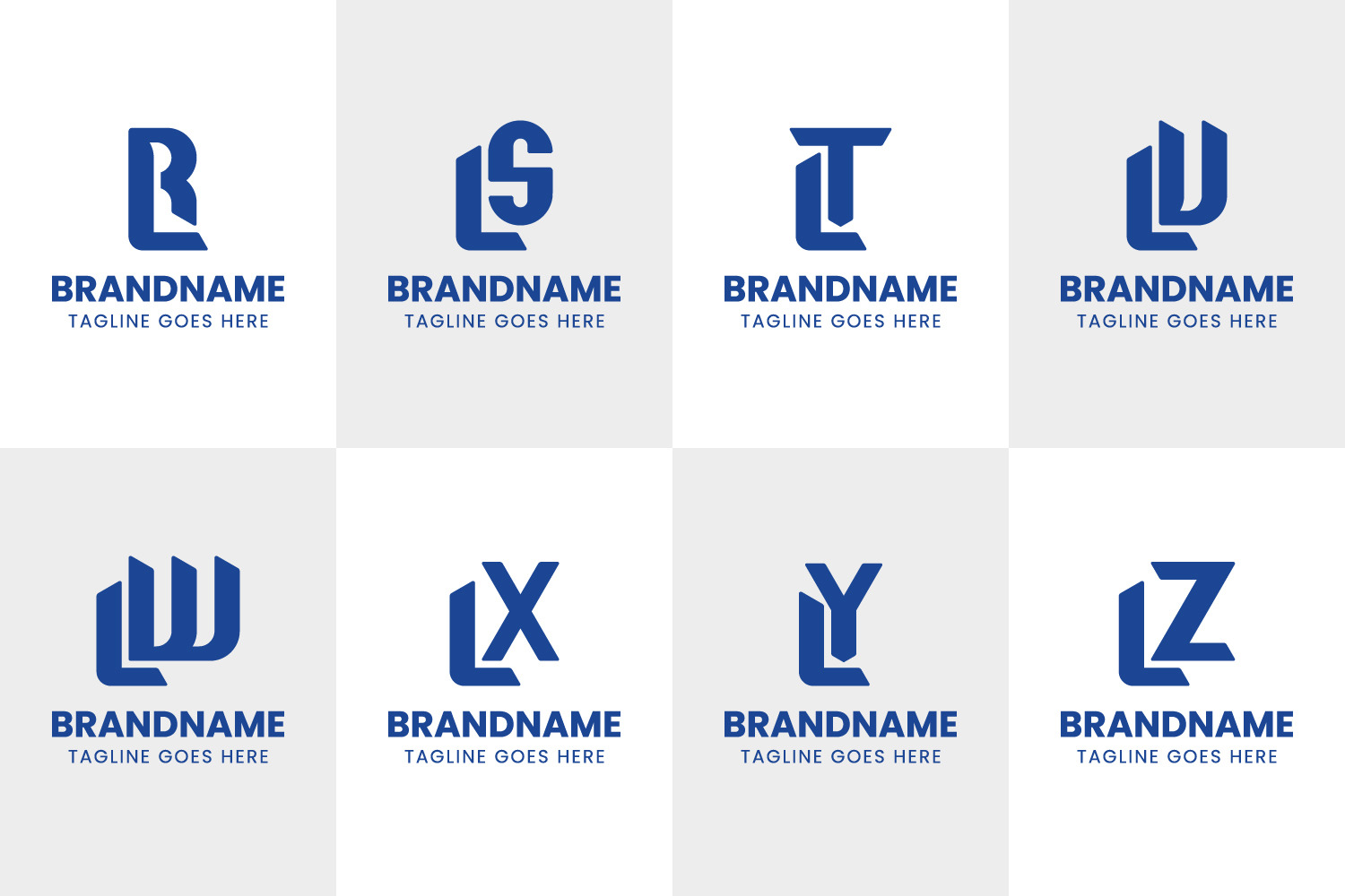 Letters LR LS LT LU LW LX LY LZ Monogram Logo Set