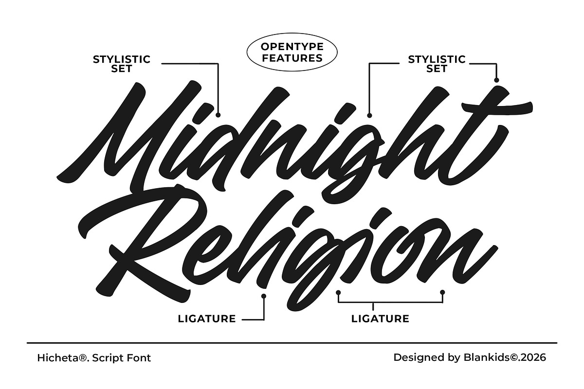 Hicheta a Modern Stylish Script Font, a Script Font by Blankids Studio (Photo 3 of 12)