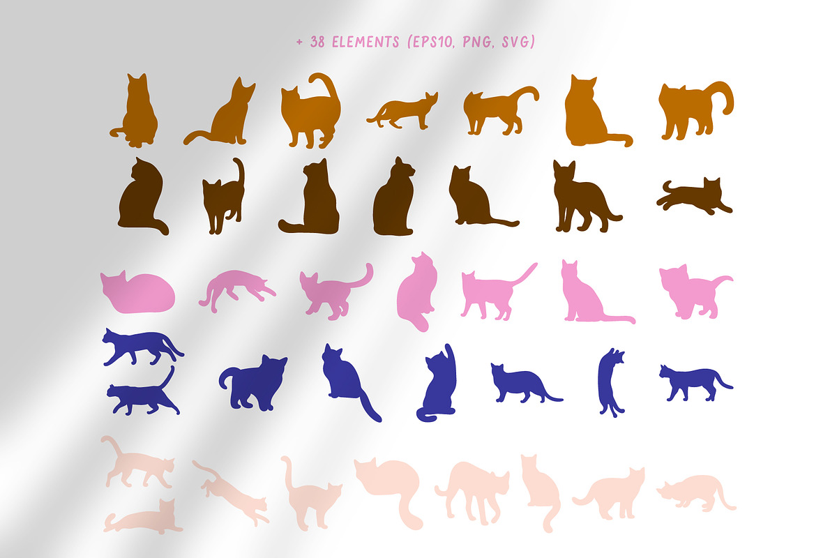 Flat Cat Modern Patterns, a Pattern Graphic by Tiger and Flower (Photo 4 of 21)