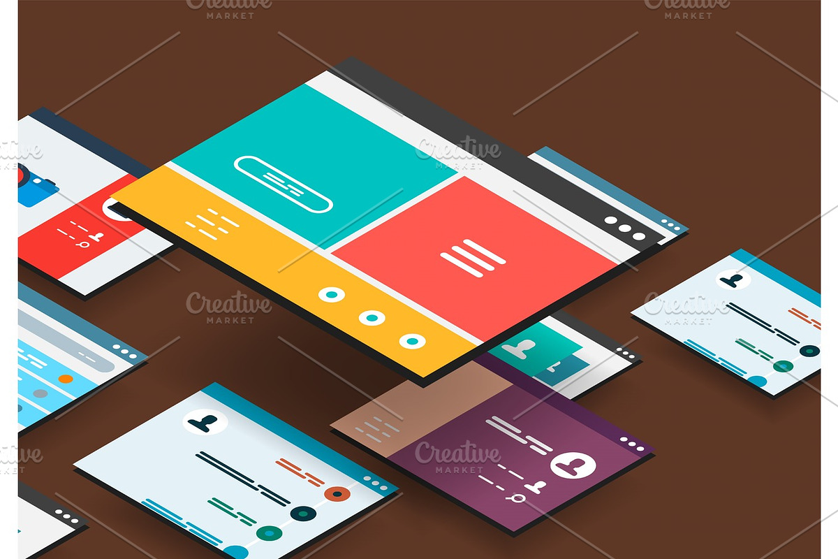 Isometric app concept, a Technology Illustration by antishock