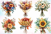 Autumn Wedding Flowers Bouquet, a Seasonal Illustration by Canvas Craft (Thumbnail 3 of 7)