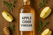 Apple cider vinegar bottle with slic, a Photo by Dvoevnore photos (Thumbnail 2 of 3)
