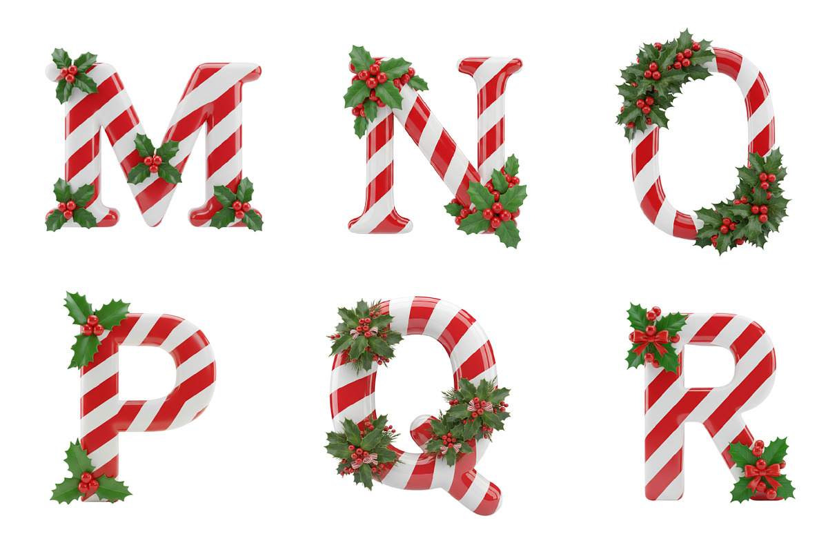 Candy Cane Christmas Alphabet, an Illustration by Design Market (Photo 4 of 7)