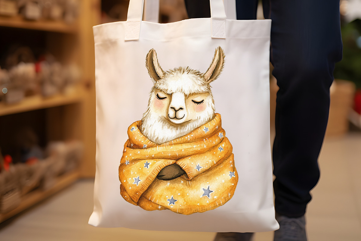 Watercolor Cute Llama Clipart, an Illustration by Rose Art (Photo 6 of 7)