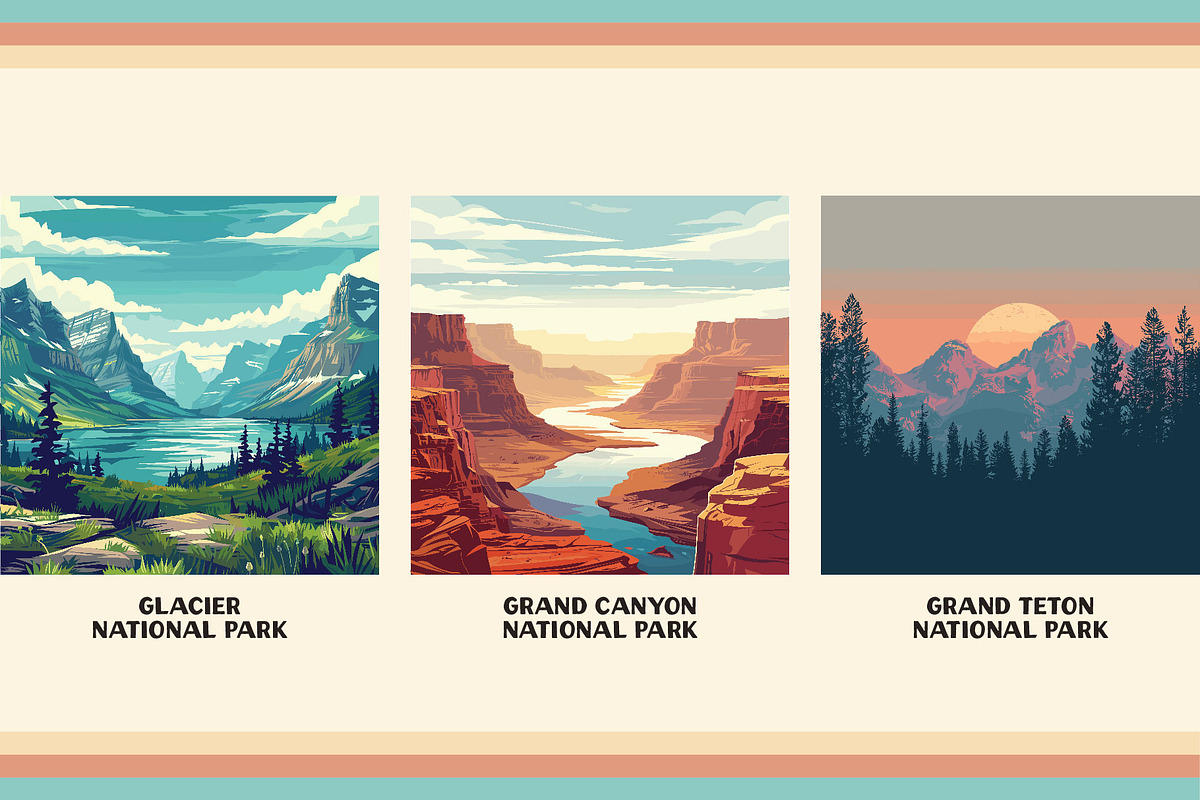 National Park Poster Illustrations, a Decorative Illustration by Vicarel Studios (Photo 15 of 23)