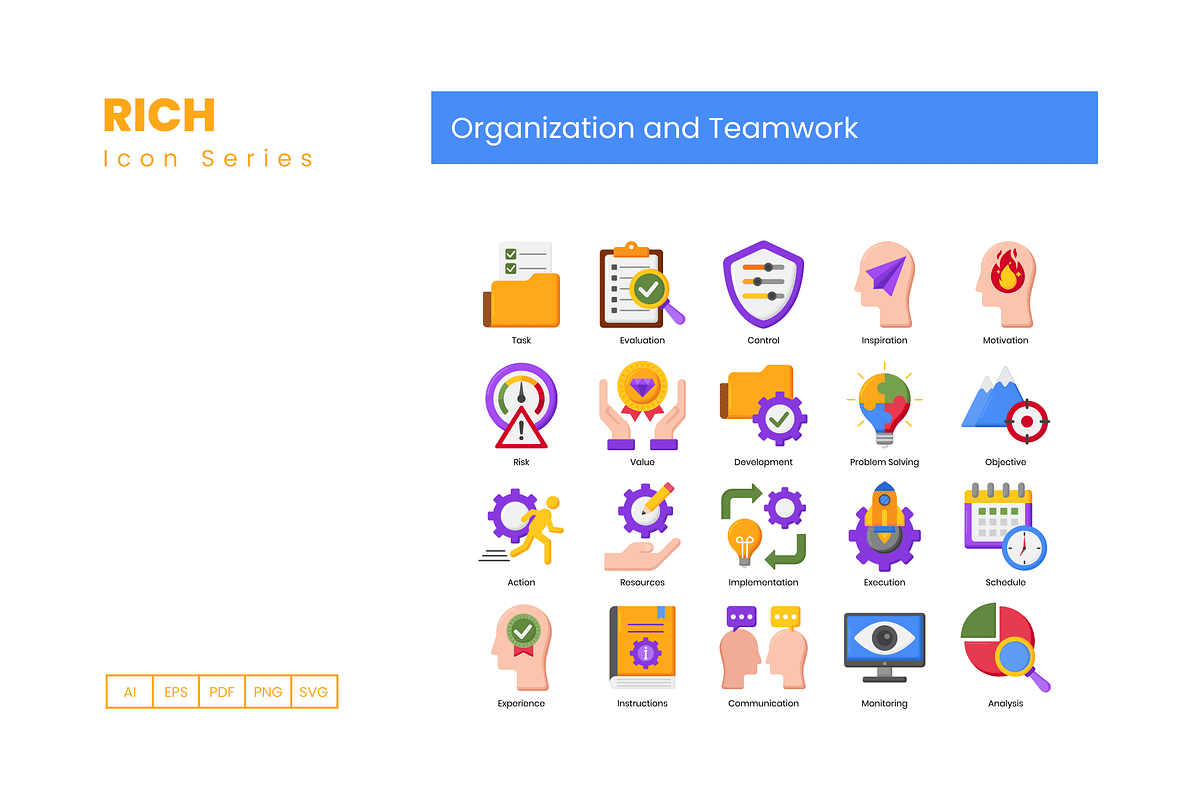 80 Organization and Teamwork Icons, an Icon by Flat Icons