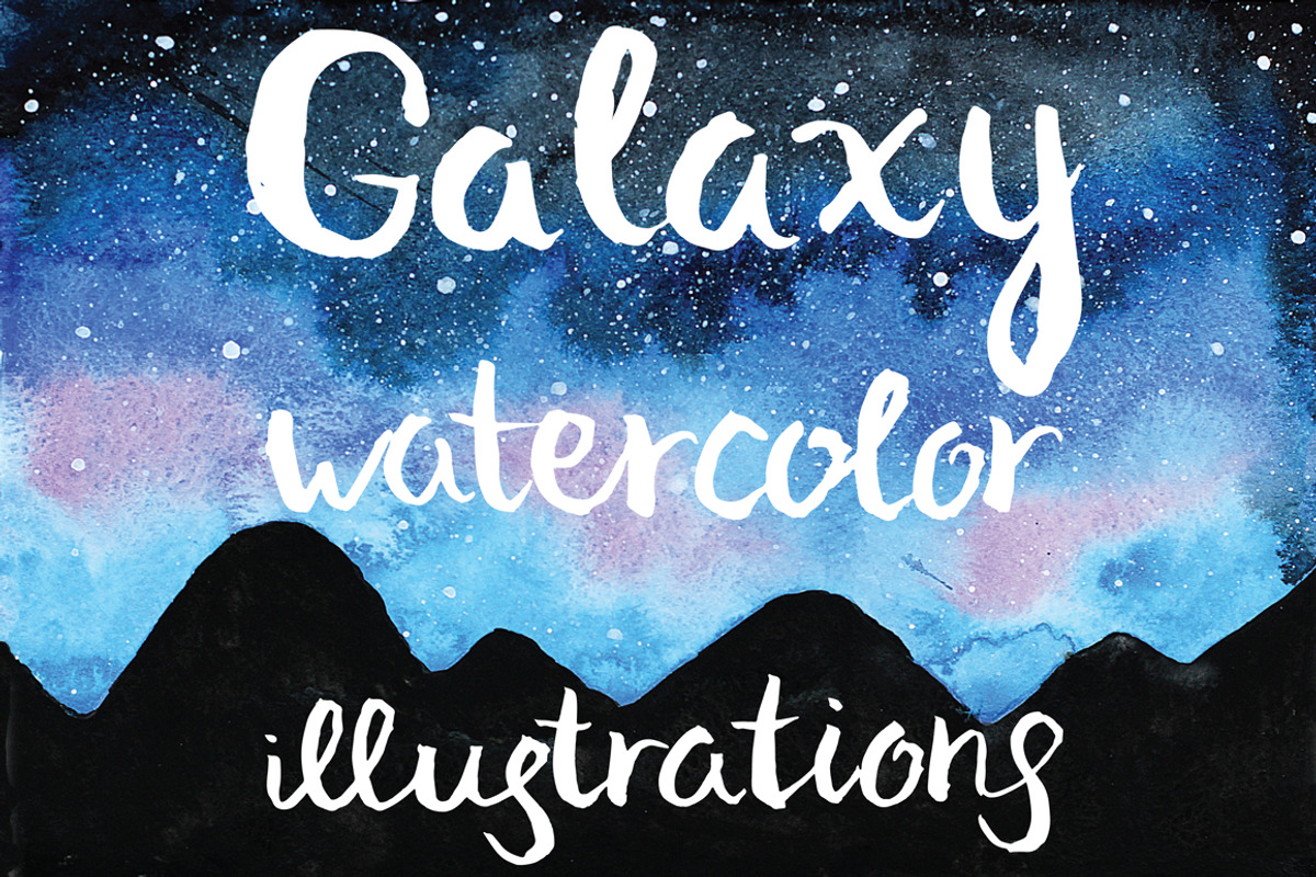 Galaxy watercolor illustrations set, a Texture Illustration by tamara.comotomka (Photo 1 of 6)