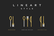 Icon knife, fork and spoon., an Outline Icon by Vectorist (Thumbnail 1 of 2)