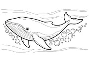 Whale Line Art Vector Bundle, an Illustration by yasushie (Thumbnail 5 of 51)