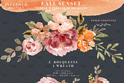 Orange Pink Fall Watercolor Flowers, an Illustration by Essem Creatives (Thumbnail 4 of 12)