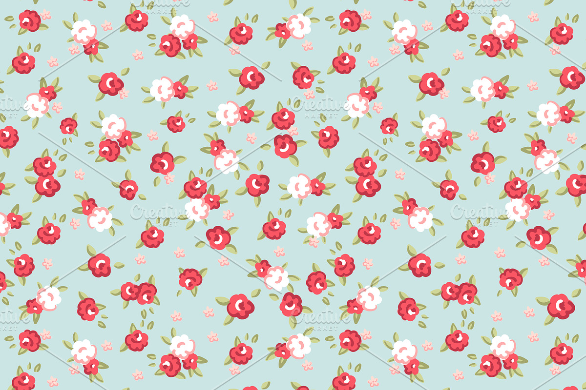 Shabby Chic Rose Digital Paper pack preview 2