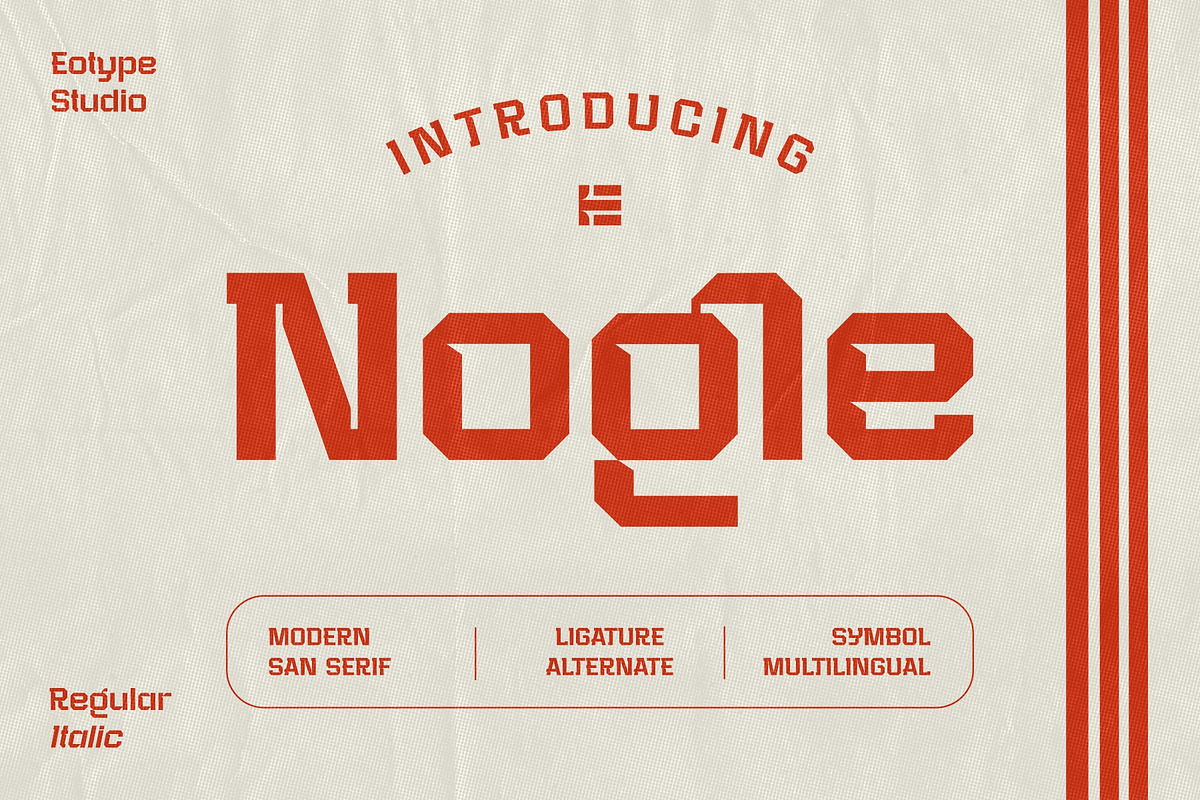 Nogle Display Font, a Sans Serif Font by Eotype Studio (Photo 1 of 9)