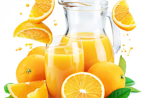 Yellow orange fruits and juice can, a Food & Drink Photo by Volff