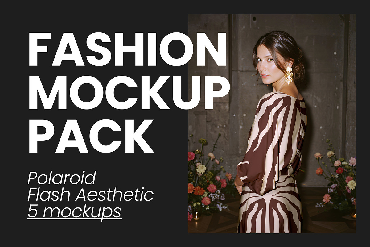 5 Fashion Mockups with Flash Effect, a Shirt Mockup by ARARA ✸ Creative Design (Photo 1 of 5)
