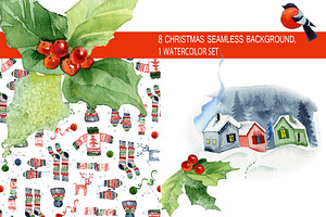 Christmas seamless patterns & kit