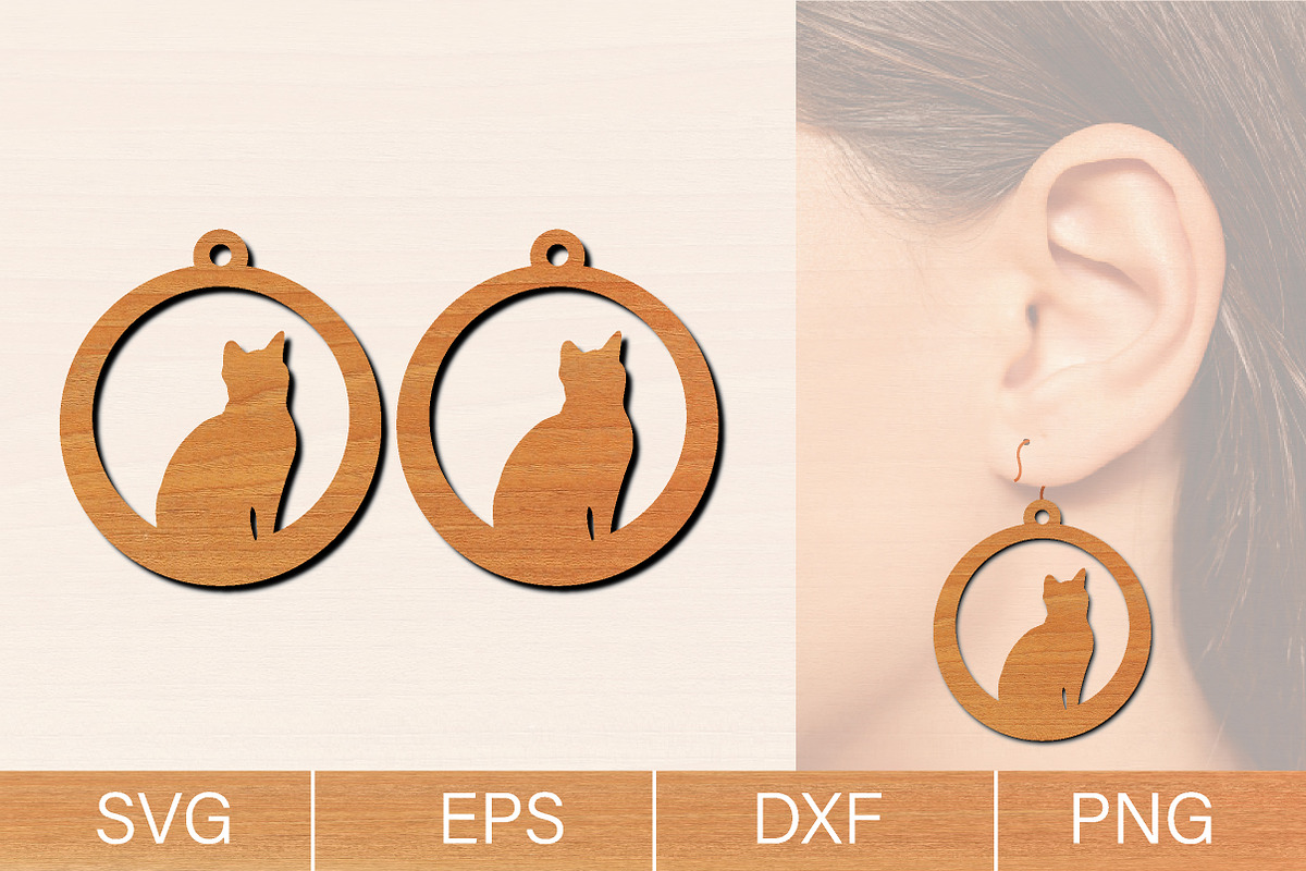 Cat Earrings Laser Cut SVG Bundle, an Object Graphic by jannatulpakhi (Photo 13 of 13)