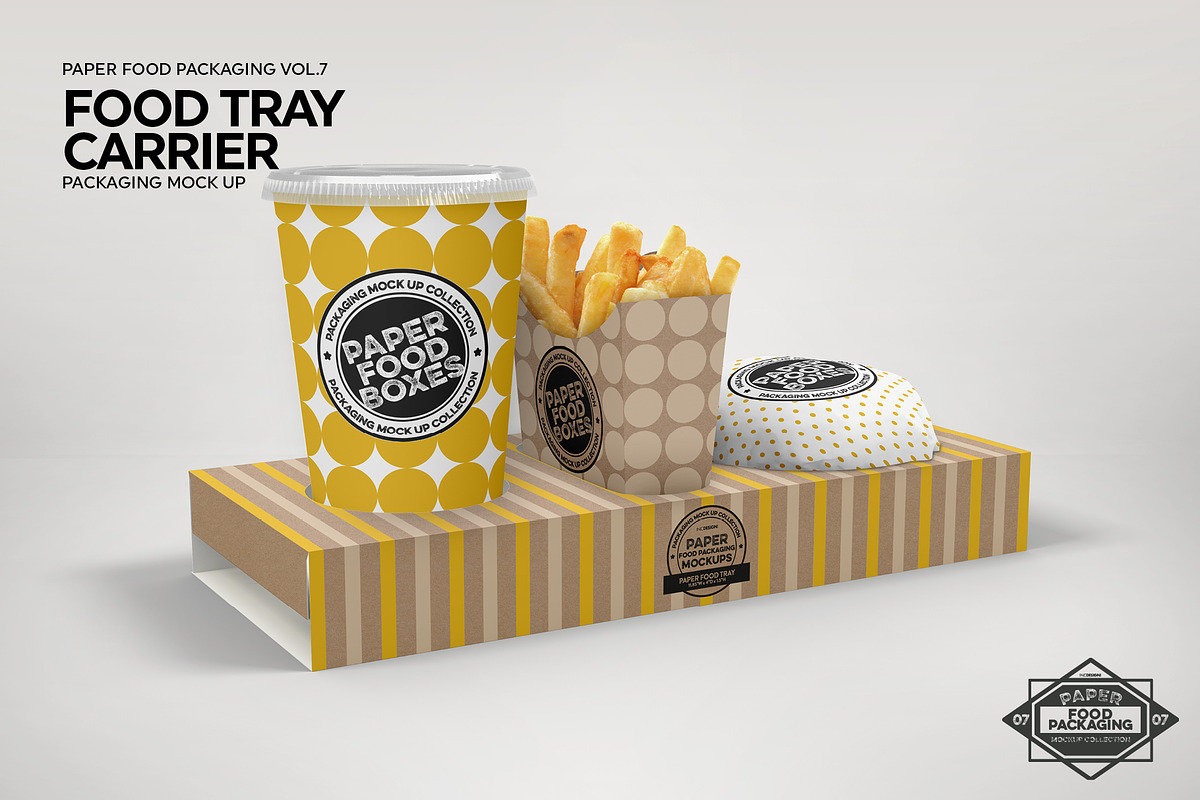 Food Tray Carrier Packaging Mockup, a Product Mockup by INCDesign (Photo 7 of 8)