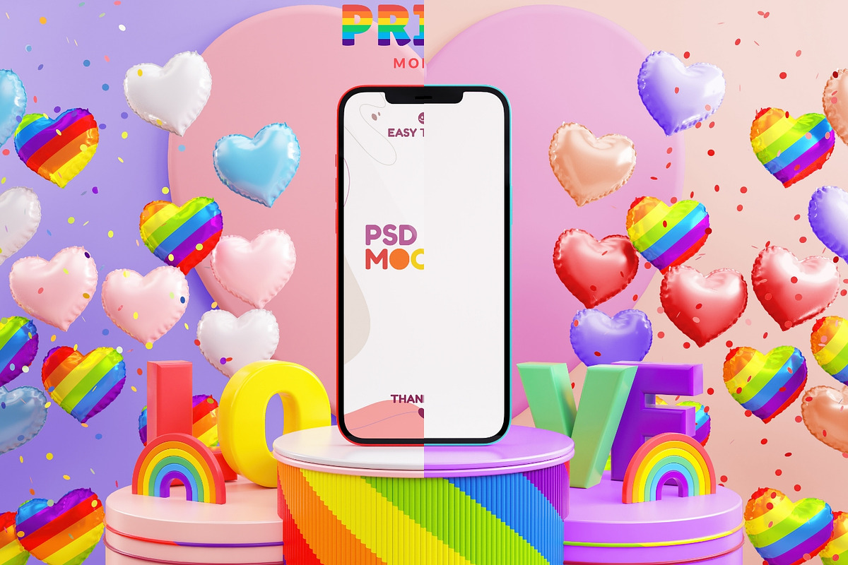 Pride iPhone Screen Mockup, an iPhone Mockup by TandemStock (Photo 3 of 4)