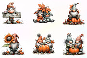 Whimsical Fall Gnome Clipart, a Seasonal Illustration by fashionaddict (Thumbnail 2 of 7)