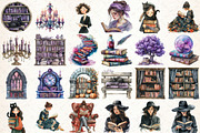Spooky Halloween Library Clipart, an Illustration by Libby Wishes (Thumbnail 5 of 9)