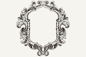 High Ornate Vintage Frame. Vector.