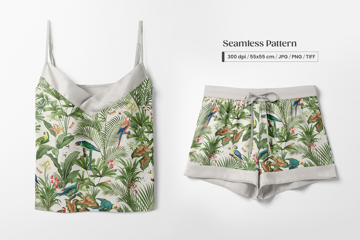 Vintage Wild Parrot Seamless Pattern, a Wallpaper Graphic by Yello_illustration (Photo 11 of 14)
