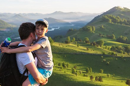Happy father and son in the altai mountains stock photo containing boy and, a Person Photo by Jan Jack Russo Media