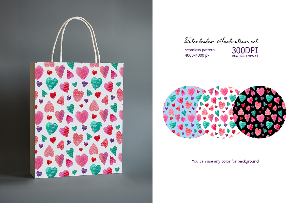 Set Watercolor hearts, an Object Graphic by Anastasia Timosch (Photo 4 of 8)