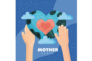 mother earth lettering poster, an Illustration by studiogstock