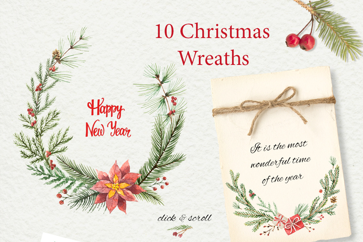 Watercolor Christmas collection., a Decorative Illustration by Elena Medvedeva (Photo 2 of 8)