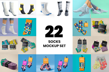 Socks Mockup Set, an Apparel Mockup by Designbuys