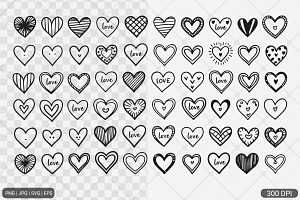 Doodle Heart SVG Set, a Background Photo by Actual Pixel